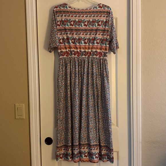 Floral Paisley Midi Dress in Multicolor Size L new - Picture 5 of 6